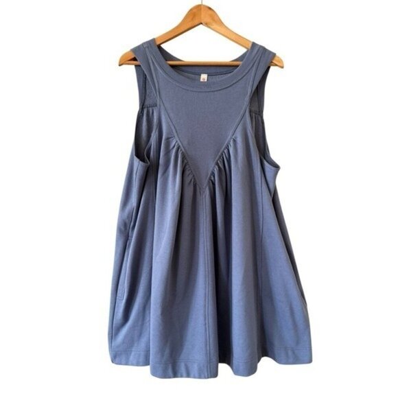ANTHROPOLOGIE Daily Practice Active Mini Halter Dress Blue Size XL NEW - Picture 4 of 8